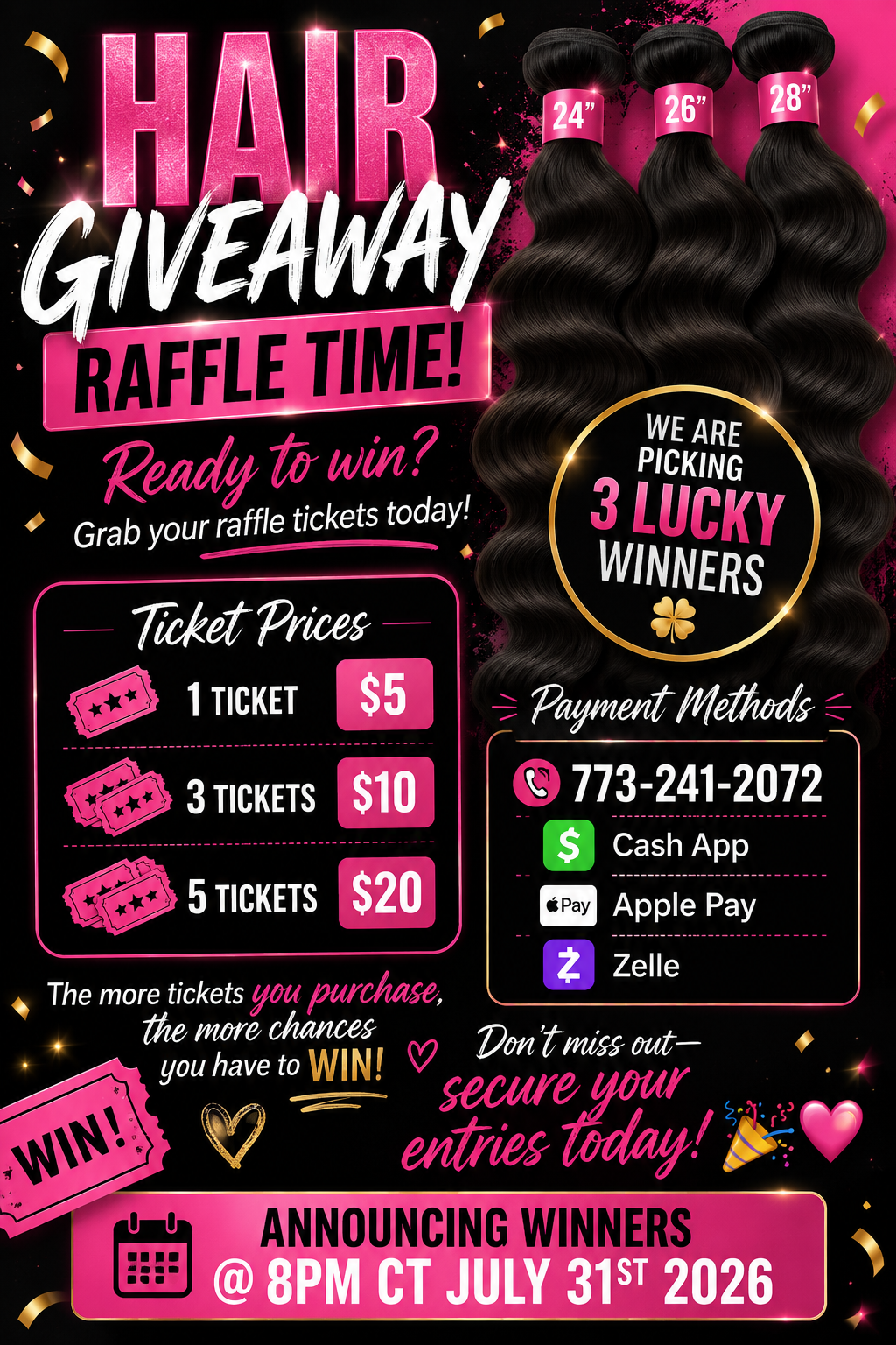 $5 HAIR RAFFLE GIVEAWAY